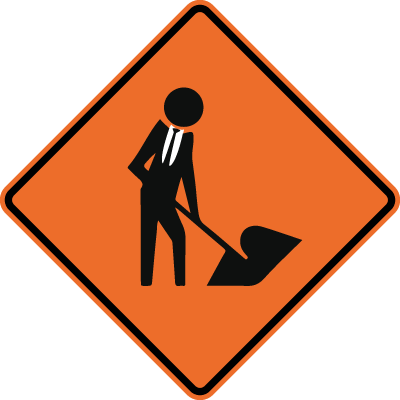 Man working sign board